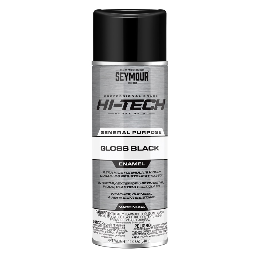 SEYMOUR® HI-TECH Spray Enamels - Gloss Black, 12 oz
